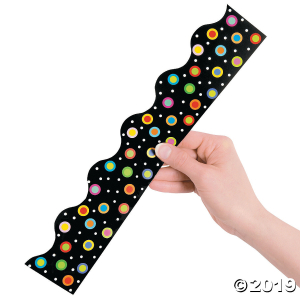 Dots on Black Bulletin Board Borders (Per Dozen)
