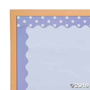 Double-Sided Solid & Polka Dot Bulletin Board Borders - Light Purple (Per Dozen)