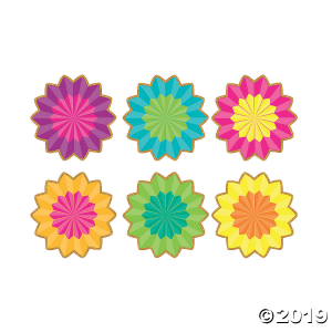 Glitter Bright Party Fan Bulletin Board Cutouts (24 Piece(s))