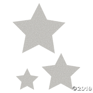 Silver Glitz Stars Bulletin Board Cutouts (30 Piece(s))