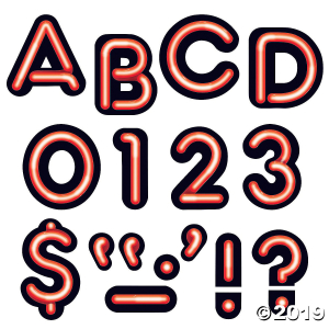 Bright Red Neon Bulletin Board Letters (1 Set(s))