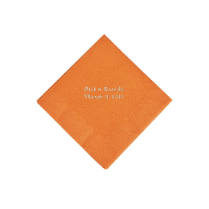 Pumpkin Spice Personalized Napkins with Silver Foil - Beverage (50 Piece(s))