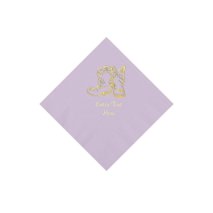 Lilac Cowboy Boots Personalized Napkins with Gold Foil - Beverage (50 Piece(s))