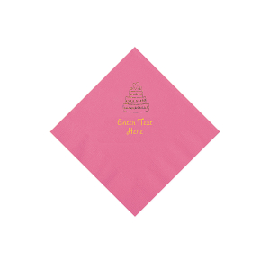 Candy Pink Wedding Cake Personalized Napkins - Beverage (50 Piece(s))