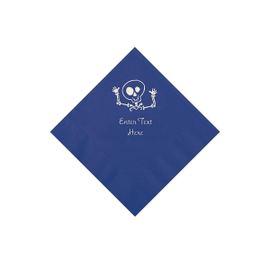 Purple Skeleton Personalized Napkins with Silver Foil - Beverage (50 Piece(s))