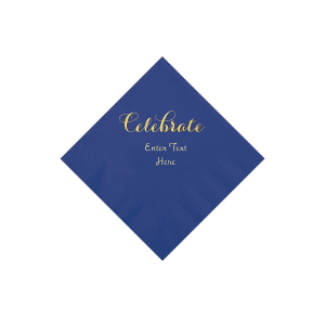 Purple Celebrate Personalized Napkins with Gold Foil - Beverage (50 Piece(s))