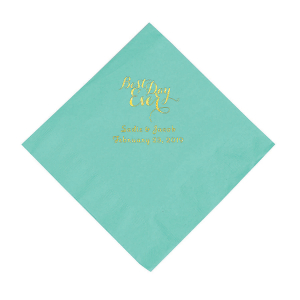 Fresh Mint Best Day Ever Personalized Napkins with Gold Foil - Luncheon (50 Piece(s))