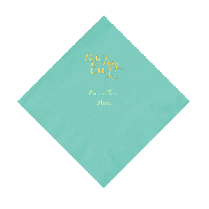 Fresh Mint Best Day Ever Personalized Napkins with Gold Foil - Luncheon (50 Piece(s))