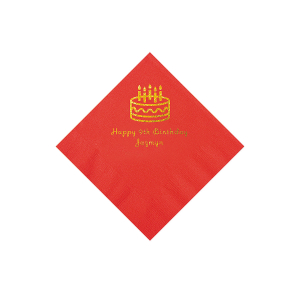 Red Birthday Personalized Napkins - Beverage (50 Piece(s))