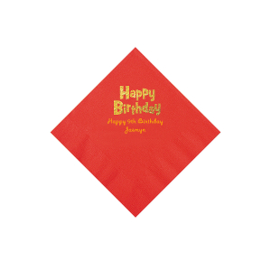 Red Birthday Personalized Napkins - Beverage (50 Piece(s))