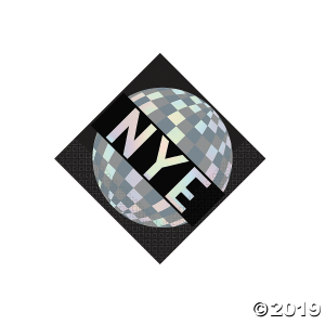 New Year's Eve Disco Ball Drop Beverage Napkins (16 Piece(s))