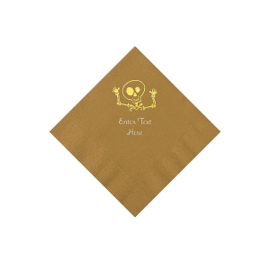 Gold Skeleton Personalized Napkins with Gold Foil - Beverage (50 Piece(s))