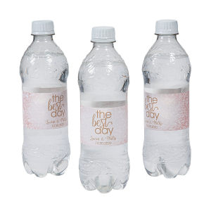 Personalized Rose Gold Best Day Ever Water Bottle Labels (50 Piece(s))