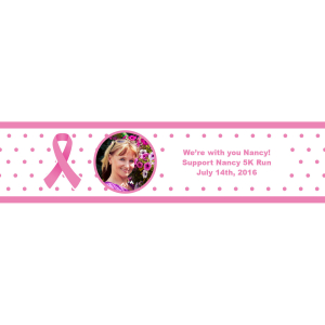 Breast Cancer Awareness Custom Photo Water Bottle Labels (50 Piece(s))