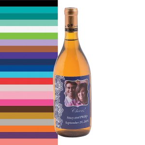 Custom Photo Lace Pattern Wine Bottle Labels (Per Dozen)