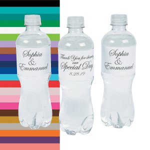 Personalized Traditional Script Wedding Water Bottle Labels (50 Piece(s))