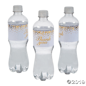 Gold Dot Thank You Water Bottle Labels (50 Piece(s))