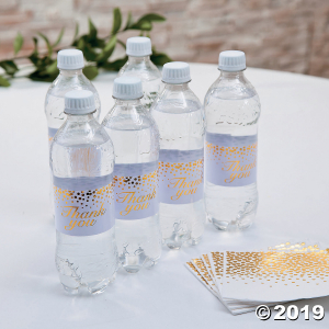 Gold Dot Thank You Water Bottle Labels (50 Piece(s))