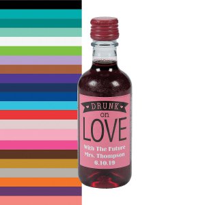 Personalized Drunk on Love Mini Wine Bottle Labels (25 Piece(s))