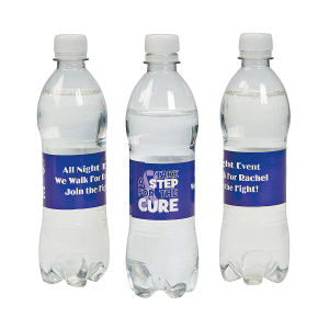 Personalized Purple Ribbon Awareness Water Bottle Labels (50 Piece(s))