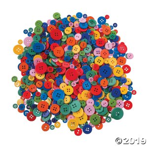 Bright Rainbow Craft Buttons (600 Piece(s))