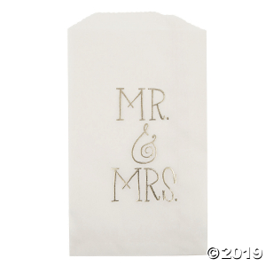 Painted Floral Mr. & Mrs. Treat Bags (Per Dozen)