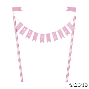 Pink Hearts Baby Shower Banner Cake Topper (1 Piece(s))