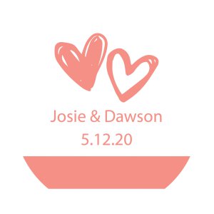 Personalized Hearts Round Cake Topper (1 Piece(s))