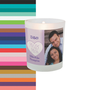 Custom Photo Mr. & Mrs. Wedding Votive Candle Holders (Per Dozen)
