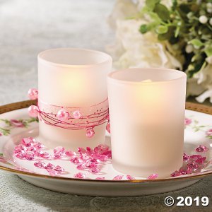 Frosted Wedding Votive Candle Holders - 12 Pc. (Per Dozen)