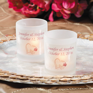 Personalized Fall Wedding Votive Candle Holders (Per Dozen)