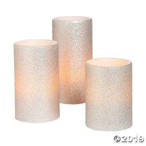 Silver Battery-Operated Candle Set (3 Piece(s))