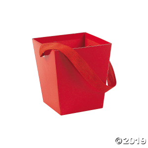 Red Candy Buckets with Ribbon Handle (1 Set(s))