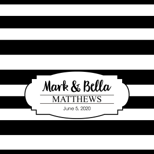 Personalized Black & White Stripe Candy Bar Sticker Labels (Per Dozen)
