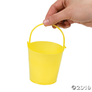 Mini Bright Yellow Favor Pails (Per Dozen)