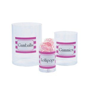 Personalized Clear Candy Cylinders (6 Piece(s))