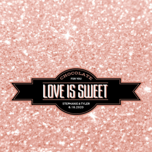 Personalized Rose Gold Glitter Candy Bar Sticker Labels (Per Dozen)