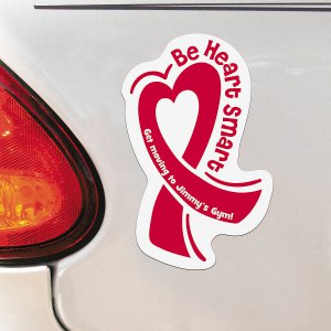 Personalized Heart Ribbon Car Magnets (Per Dozen)