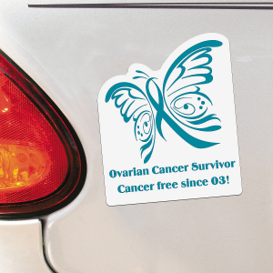 Personalized Teal Awareness Ribbon Car Magnets (Per Dozen)