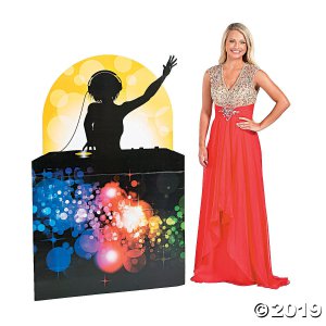 Dance Party Female DJ Silhouette Cardboard Stand-Up (1 Piece(s))