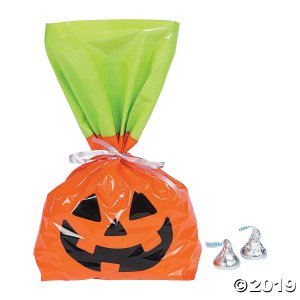 Halloween Jack-O'-Lantern Cellophane Bags (50 Piece(s))