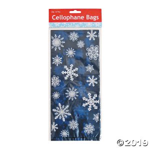 Blue Snowflake Cellophane Bags (Per Dozen)