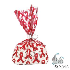 Red Awareness Ribbon Cellophane Bags (24 Piece(s))
