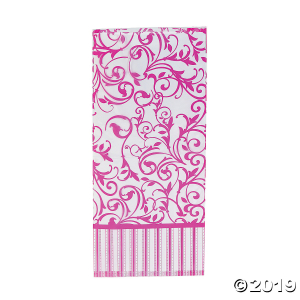 Hot Pink Swirl Cellophane Bags (Per Dozen)