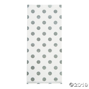 Silver Polka Dot Cellophane Bags (Per Dozen)