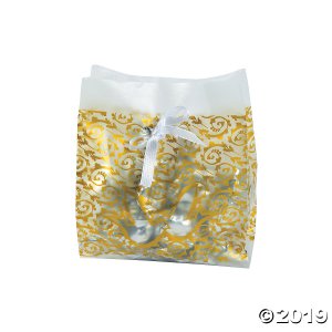 Frosted Gold Wedding Treat Bags (48 Piece(s))