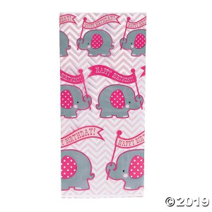 Pink Elephant Cellophane Bags (Per Dozen)