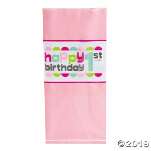 1st Birthday Girl Chalkboard Cellophane Bags (Per Dozen)