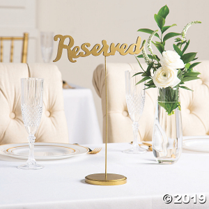 Gold Calligraphy Reserved Table Signs (6 Piece(s))