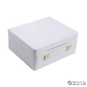 White Mini Suitcase Centerpiece (1 Piece(s))